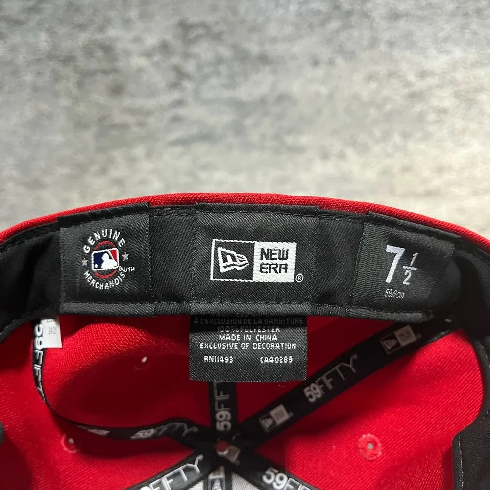 NWT New Era 59Fifty Boston Red Sox Hat Red Fitted Size 7 MLB Embroidered‎